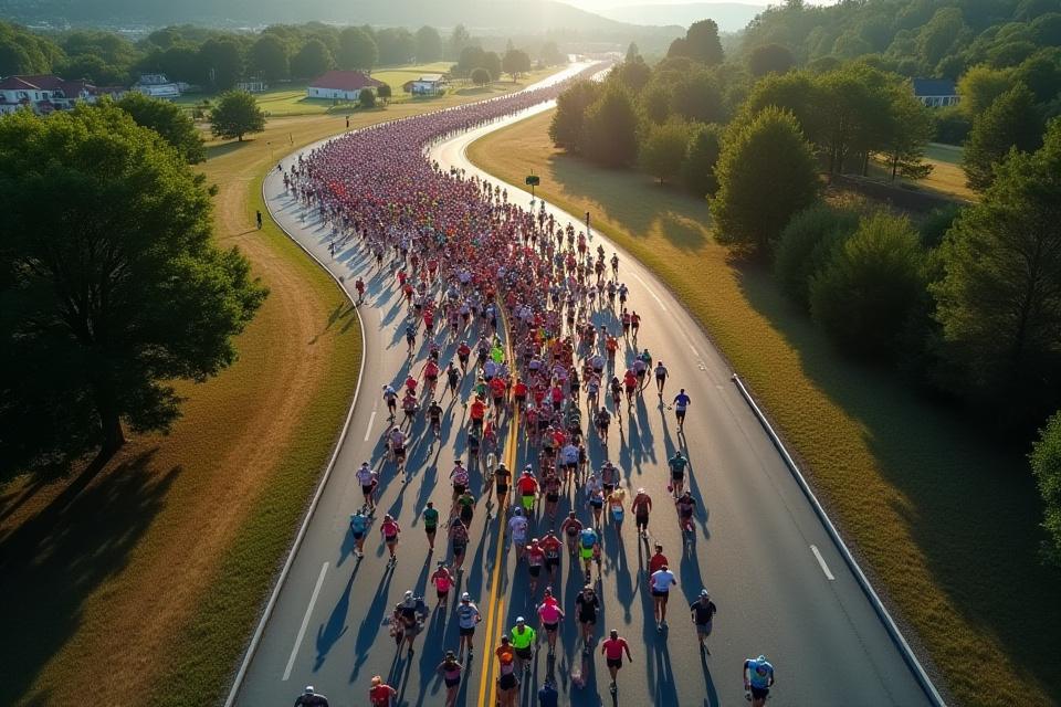 Marathon aus der Luftperspektive